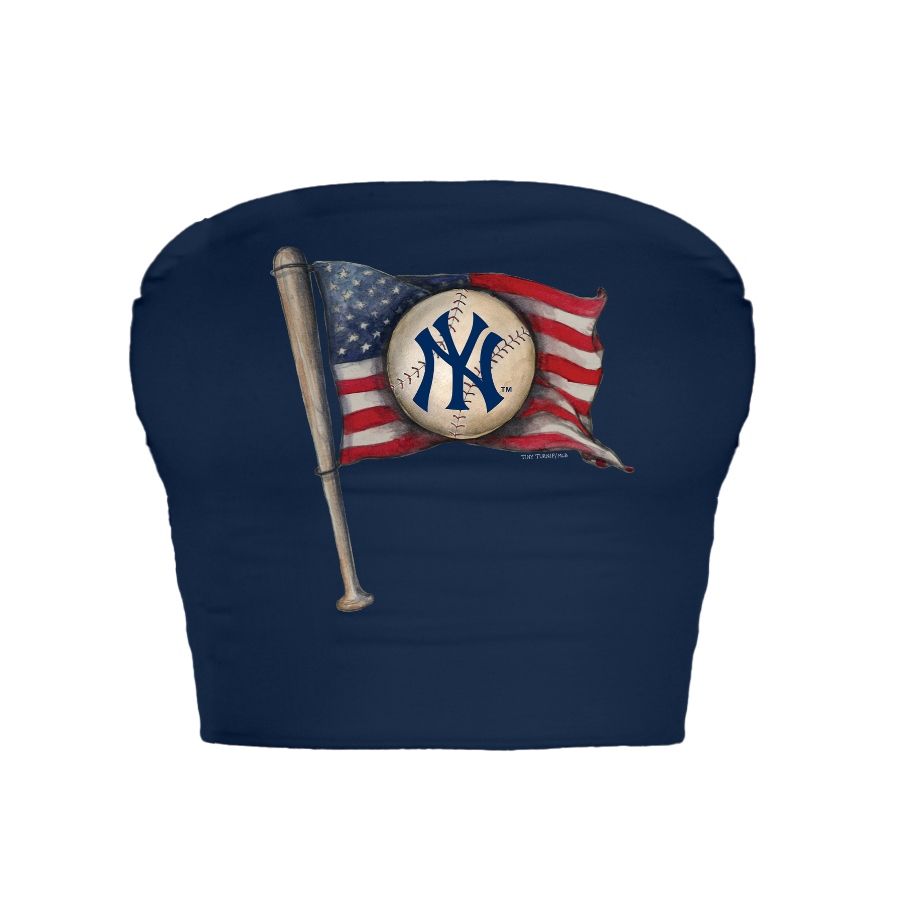 New York Yankees Baseball Flag Crop Tube Top