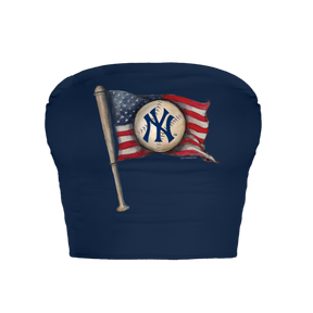 New York Yankees Baseball Flag Crop Tube Top