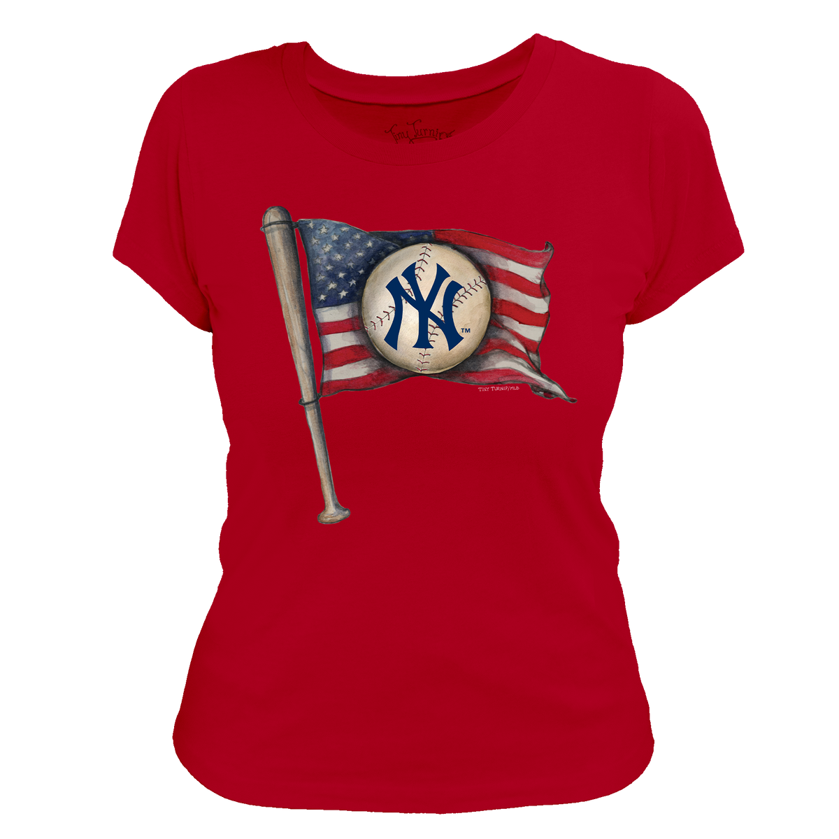 New York Yankees Baseball Flag Women's Tee Shirt
