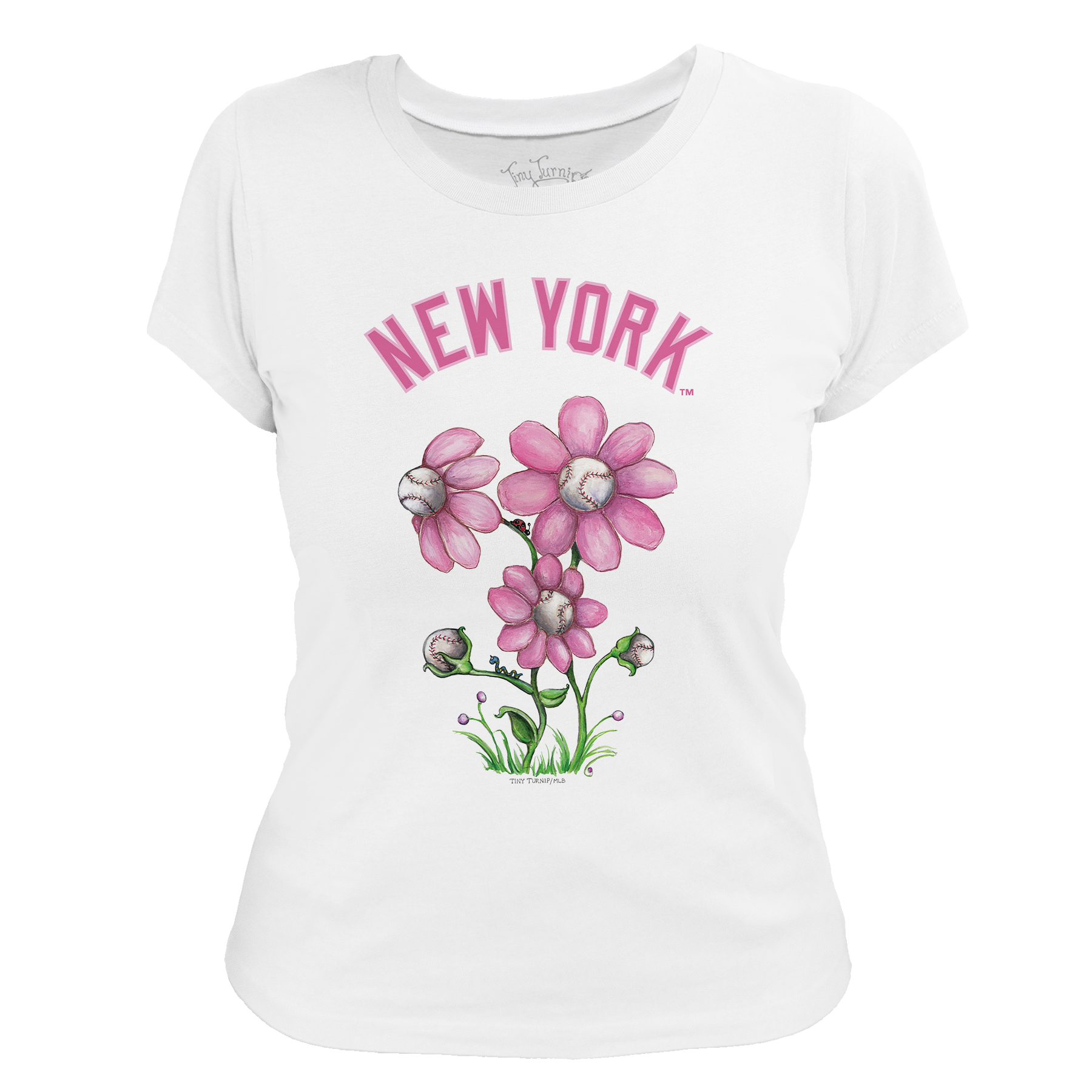 New York Yankees Blooming Baseballs Tee Shirt