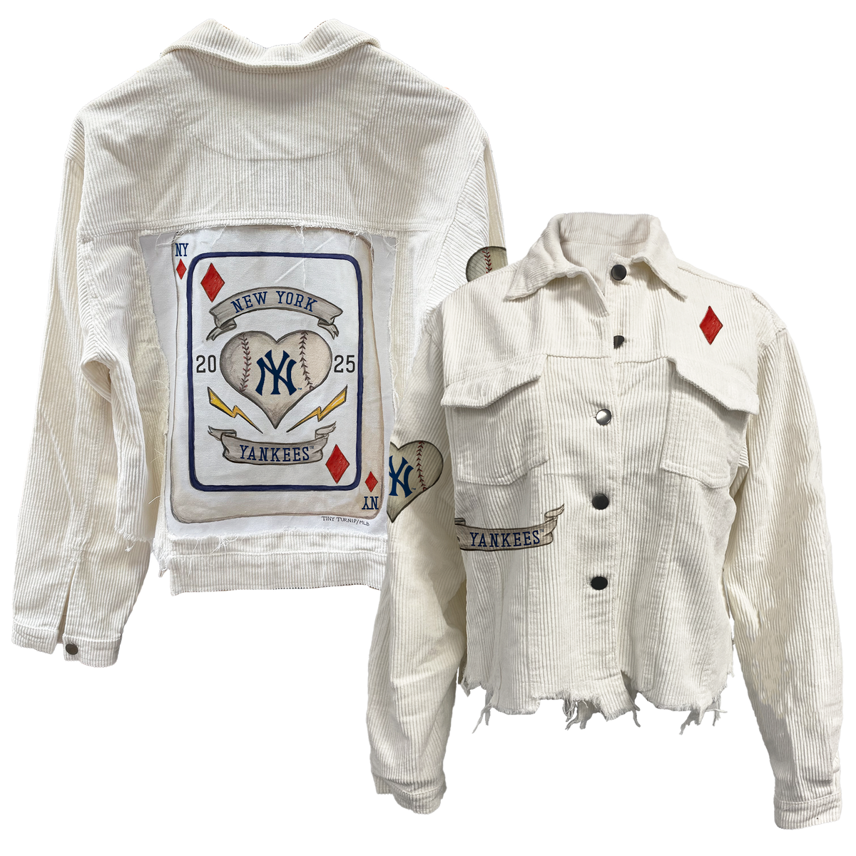 New York Yankees Card White Cord Jacket