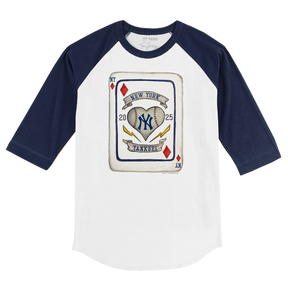 New York Yankees Card 3/4 Navy Blue Sleeve Raglan