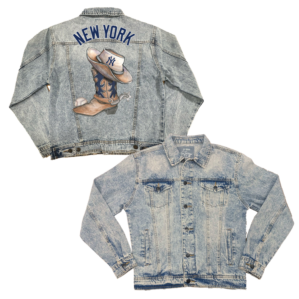 New York Yankees Cowboy Boot Boyfriend Denim Jacket