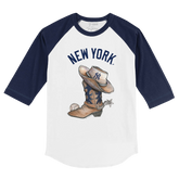 New York Yankees Cowboy Boot 3/4 Navy Blue Sleeve Raglan