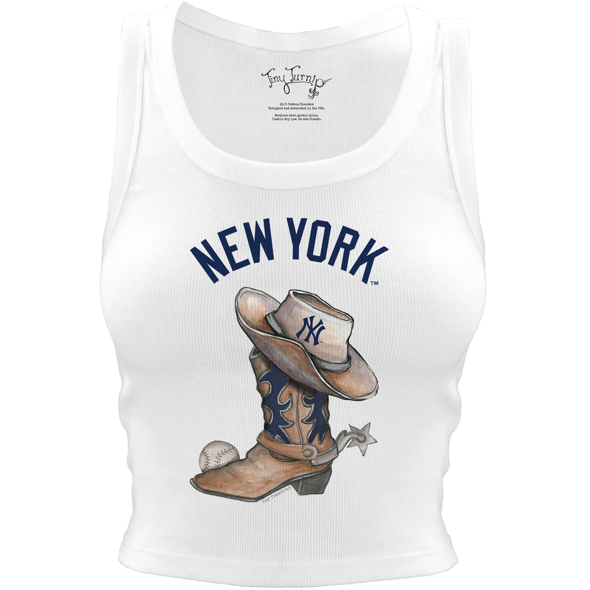 New York Yankees Cowboy Boot Crop Tank– Tiny Turnip New York Yankees Cowboy Boot Crop Tank– Tiny Turnip