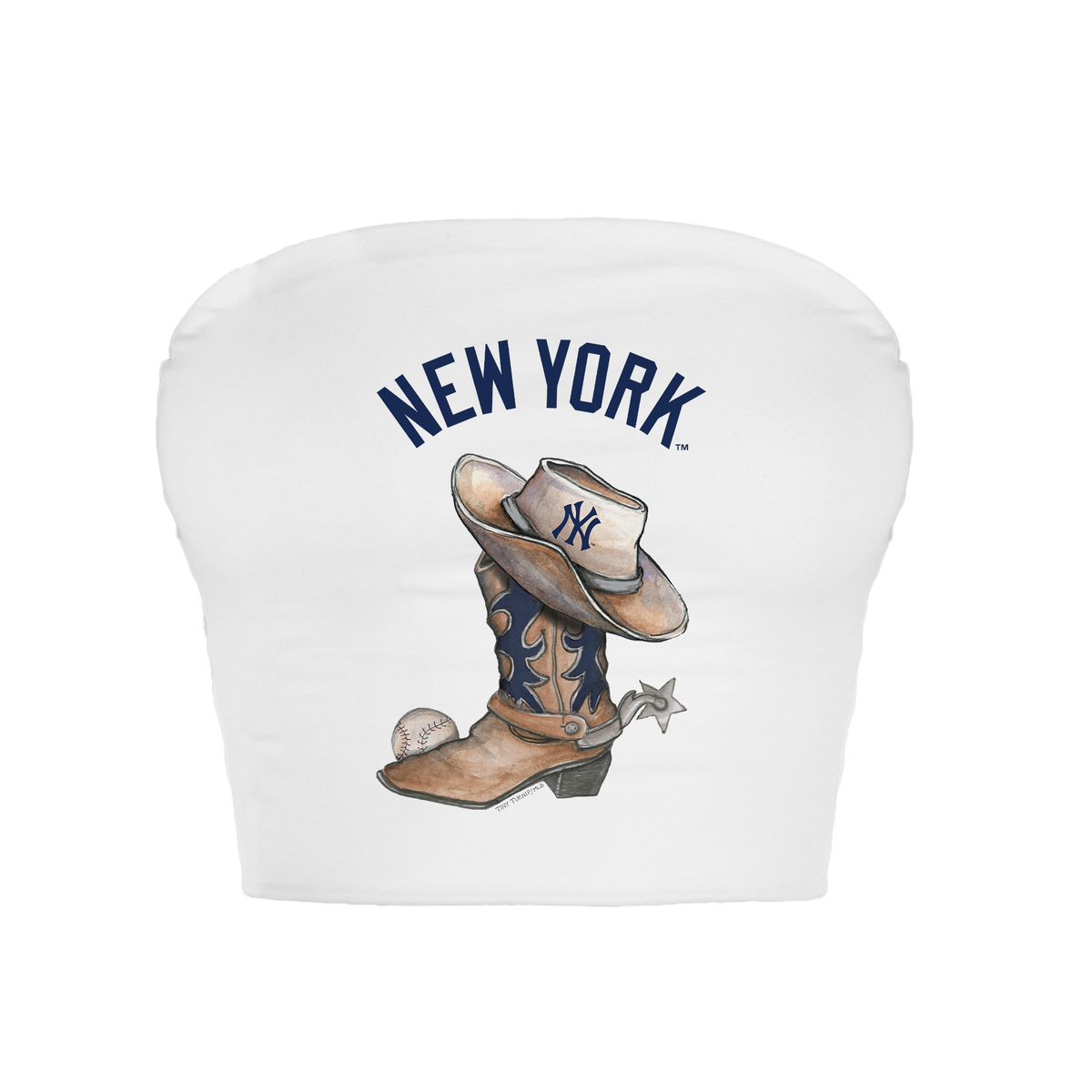 New York Yankees Cowboy Boot Crop Tube Top