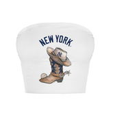 New York Yankees Cowboy Boot Crop Tube Top