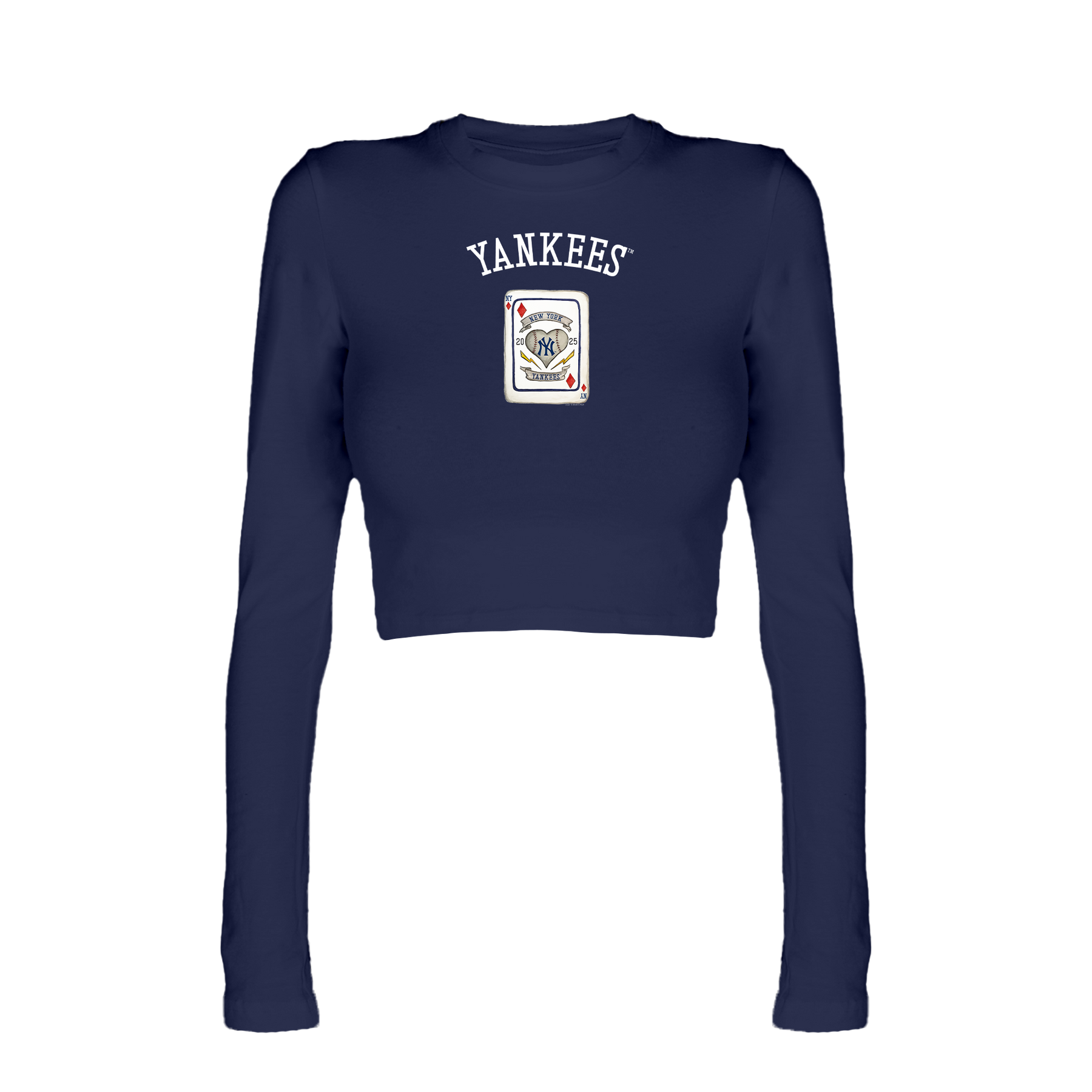 New York Yankees Card Candice Crop Long Sleeve