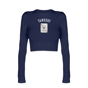 New York Yankees Card Candice Crop Long Sleeve