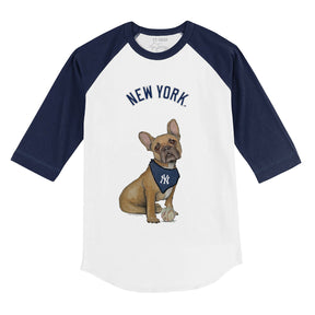 New York Yankees French Bulldog 3/4 Navy Blue Sleeve Raglan