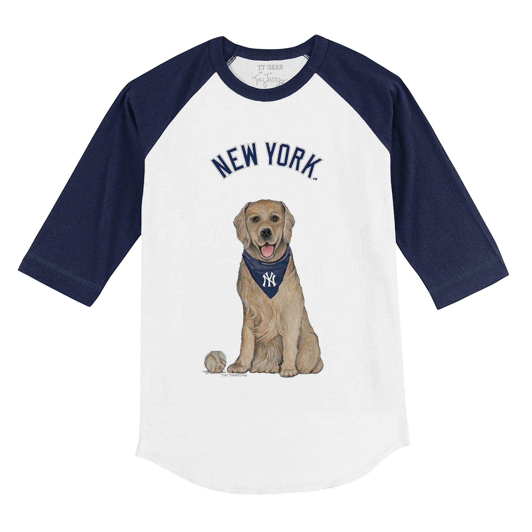 New York Yankees Golden Retriever 3/4 Navy Blue Sleeve Raglan