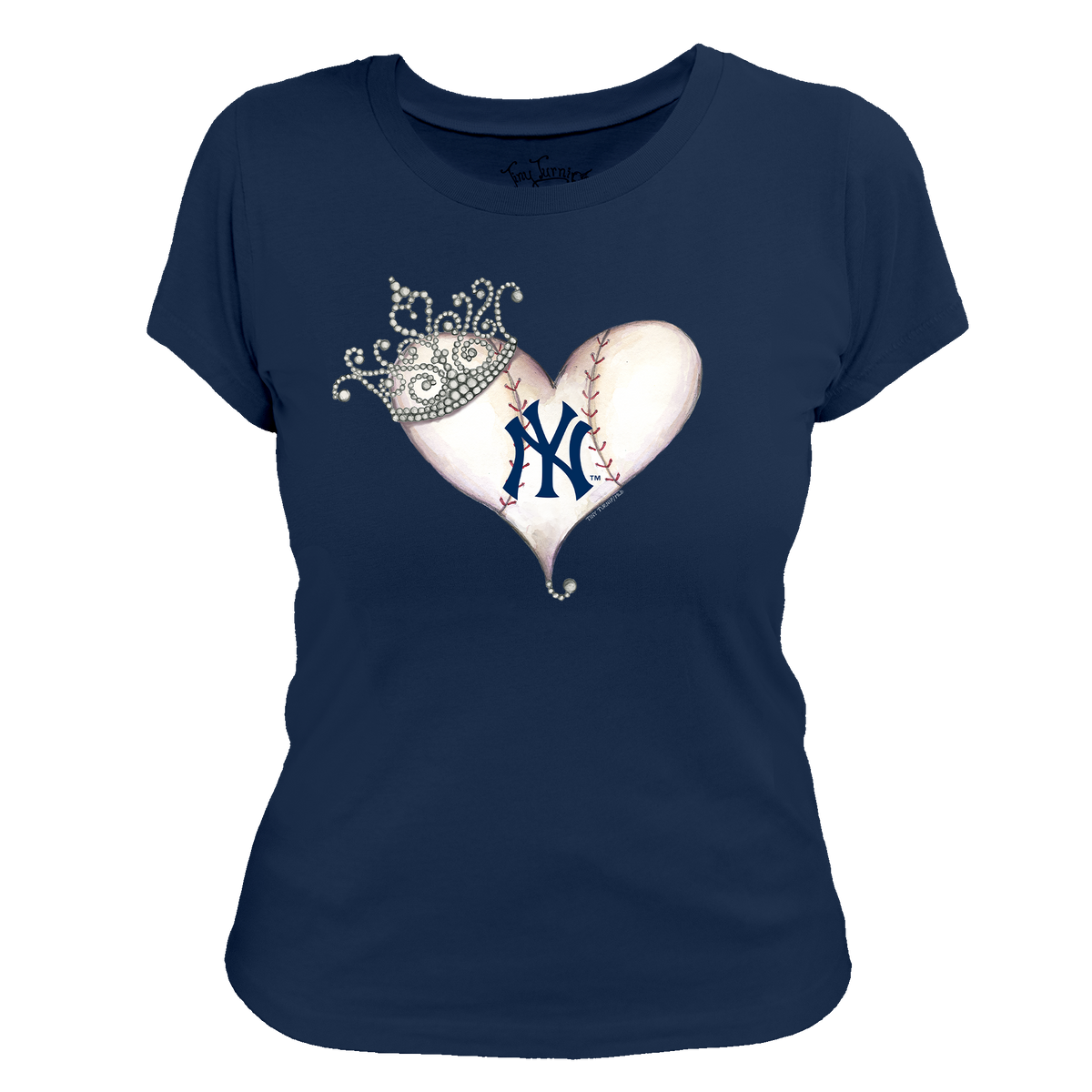 New York Yankees Tiara Heart Tee Shirt