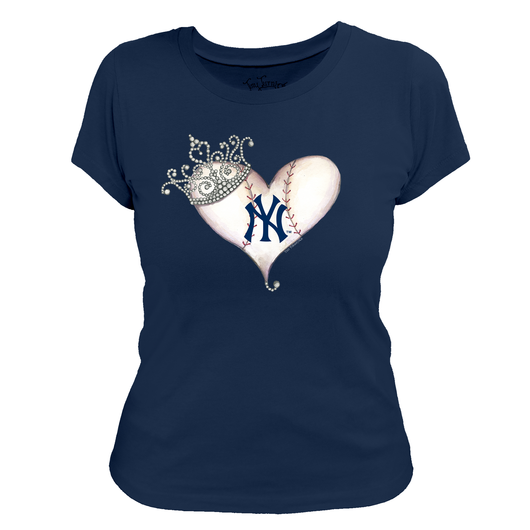 New York Yankees Tiara Heart Tee Shirt