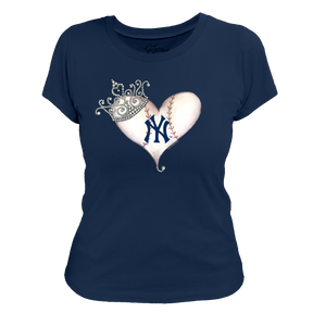 New York Yankees Tiara Heart Tee Shirt