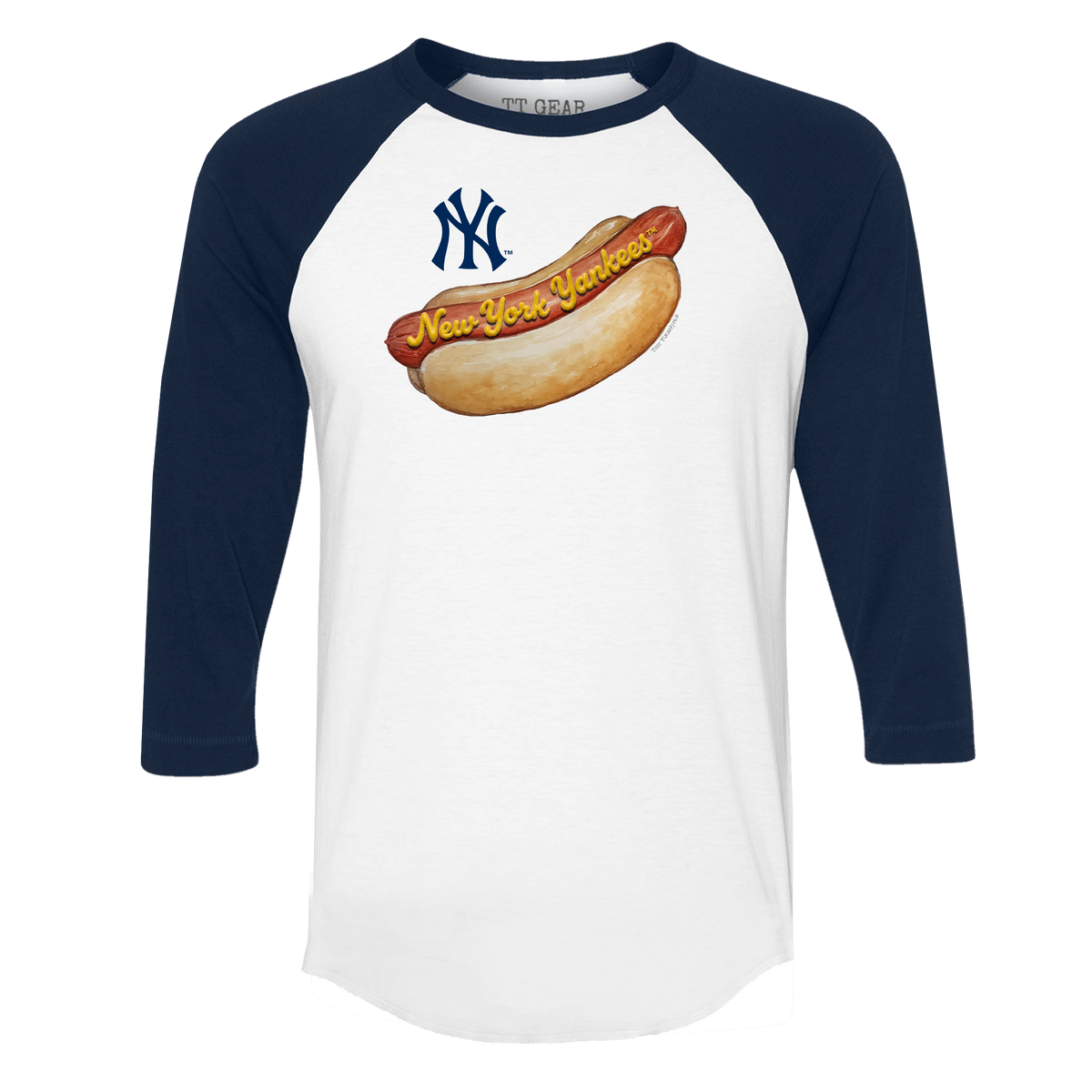New York Yankees Hot Dog 3/4 Navy Blue Sleeve Raglan