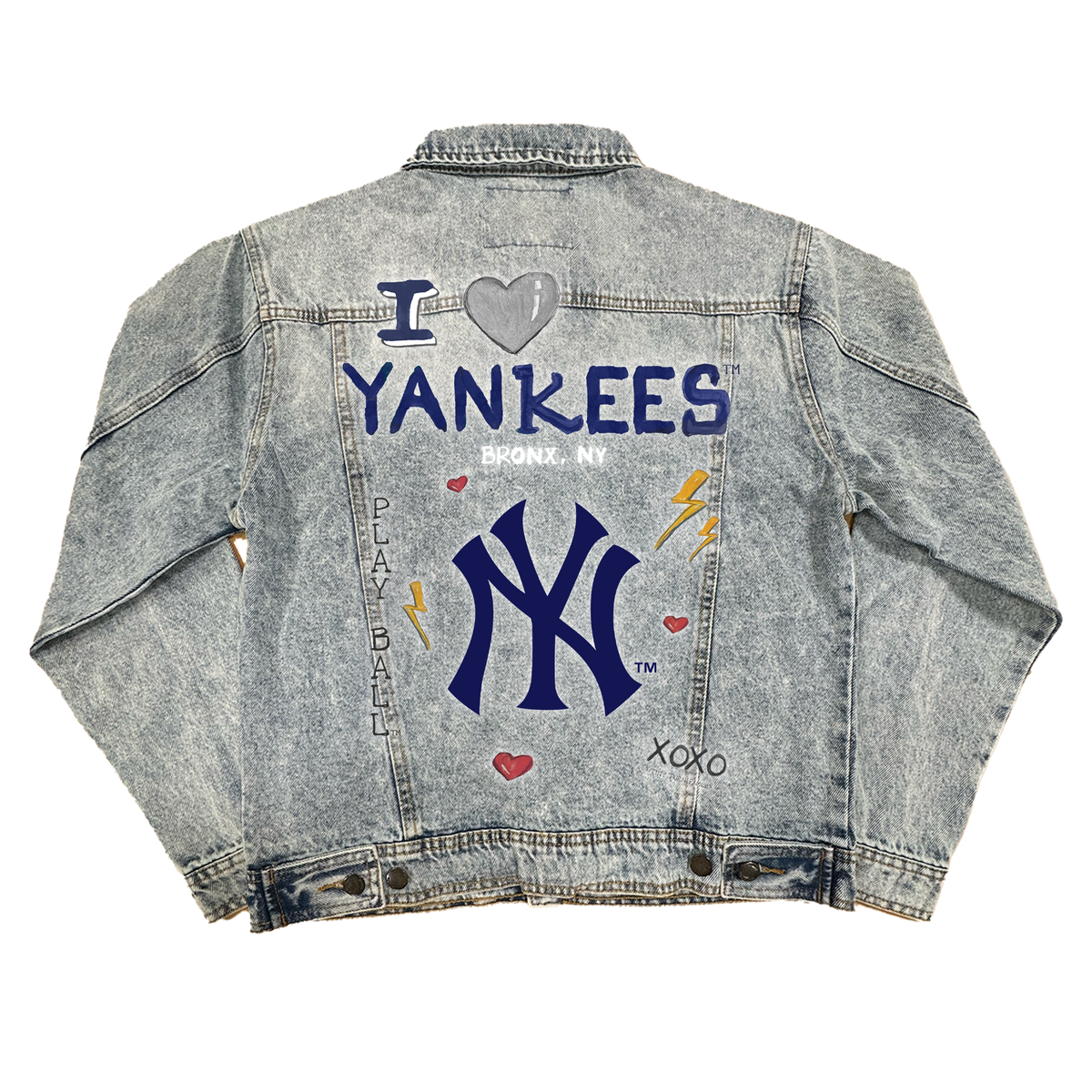 I Heart Yankees Boyfriend Denim Jacket - Tiny Turnip