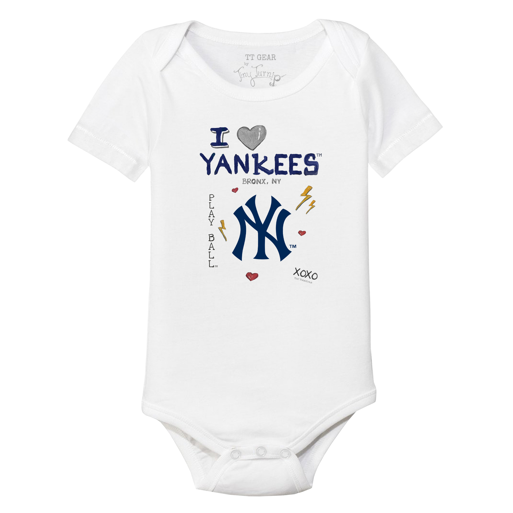 I Heart Yankees Short Sleeve Snapper - Tiny Turnip