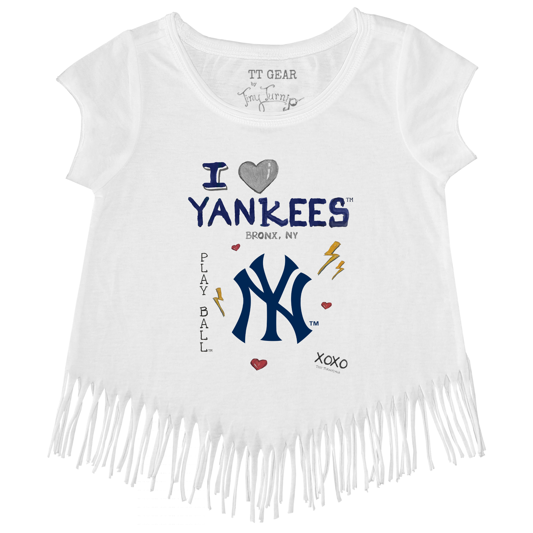 I Heart Yankees Fringe Tee - Tiny Turnip