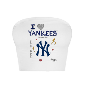 New York Yankees I Heart Yankees Crop Tube Top