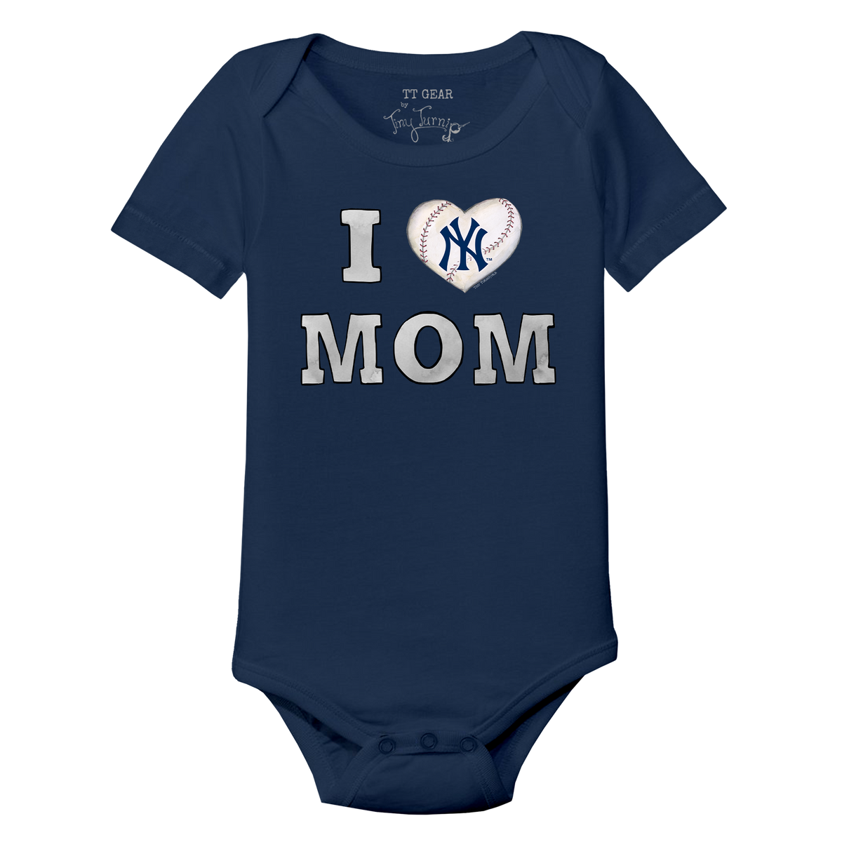 New York Yankees I Love Mom Short Sleeve Snapper
