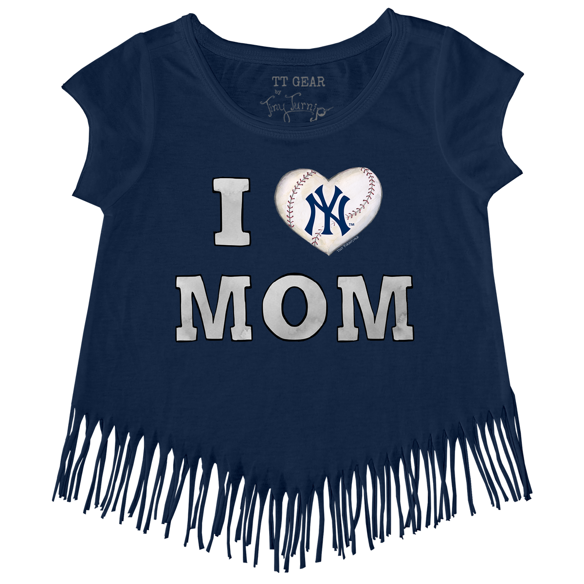New York Yankees I Love Mom Fringe Tee