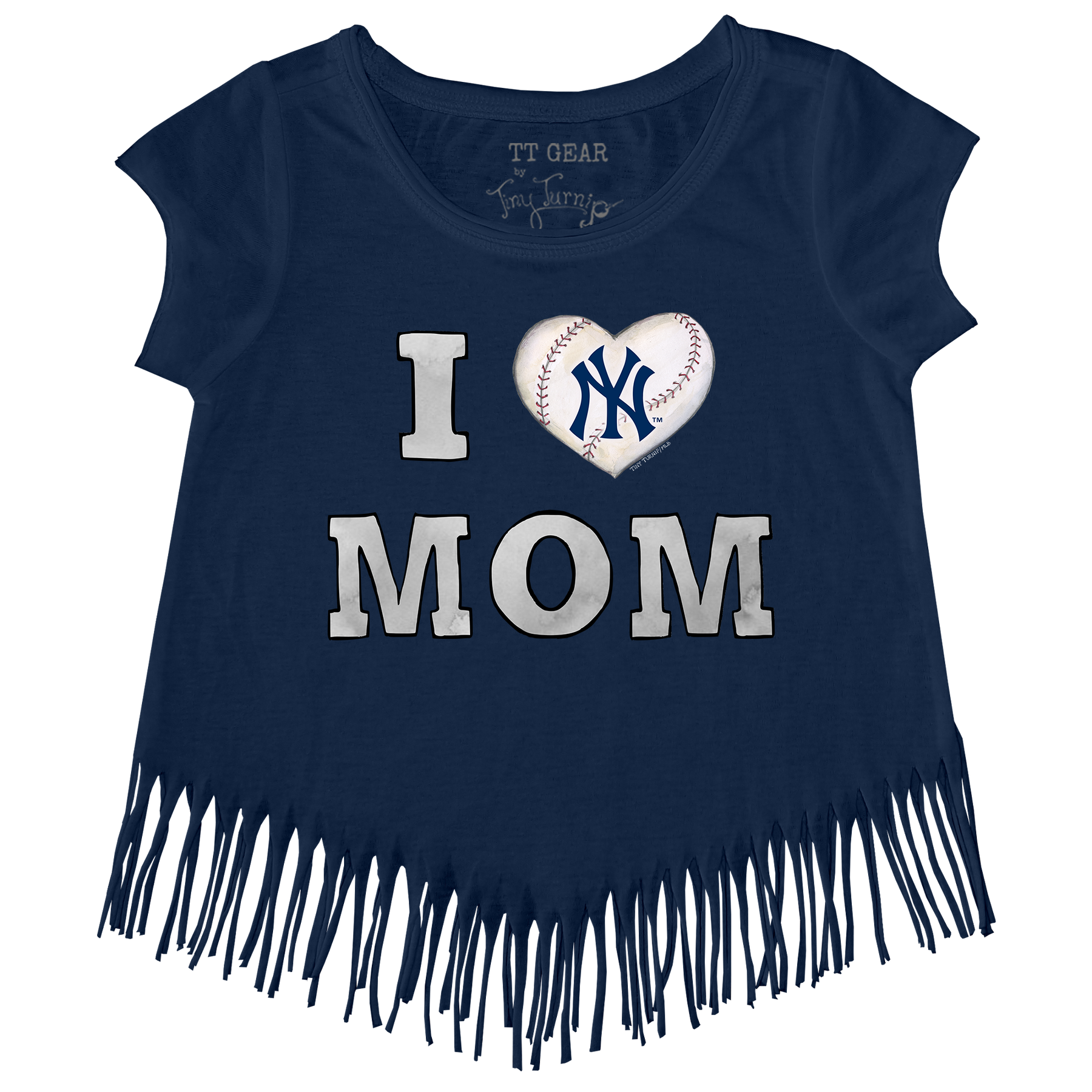 New York Yankees I Love Mom Fringe Tee