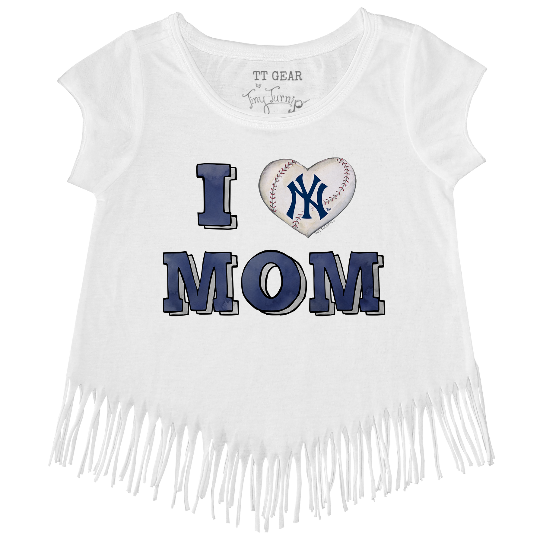 New York Yankees I Love Mom Fringe Tee