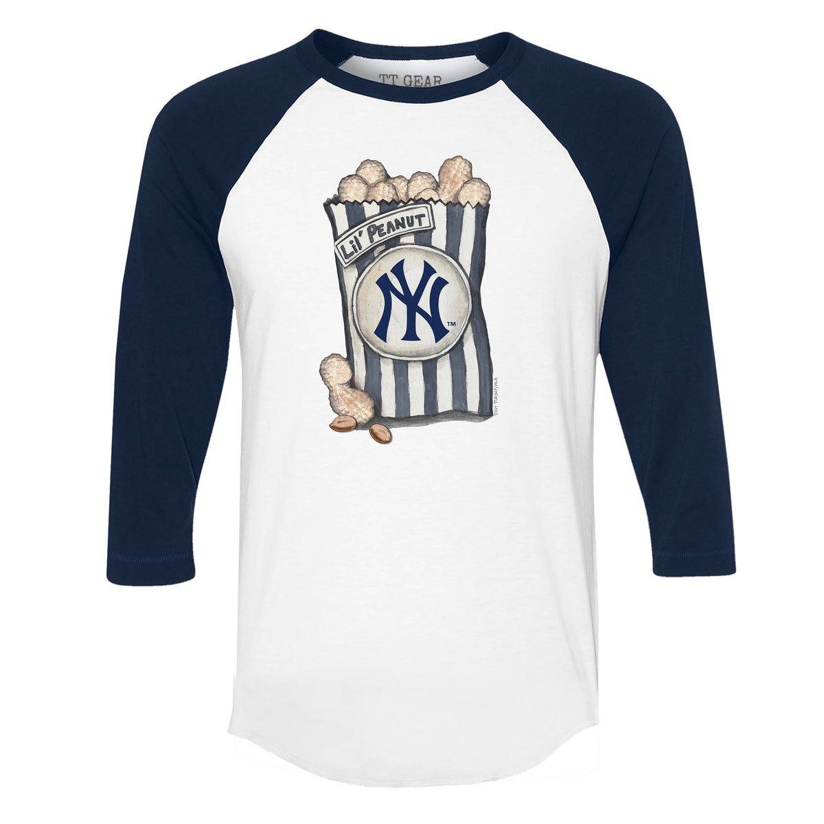 New York Yankees Lil' Peanut 3/4 Navy Blue Sleeve Raglan