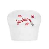 New York Yankees Lipstick Crop Tube Top - Tiny Turnip