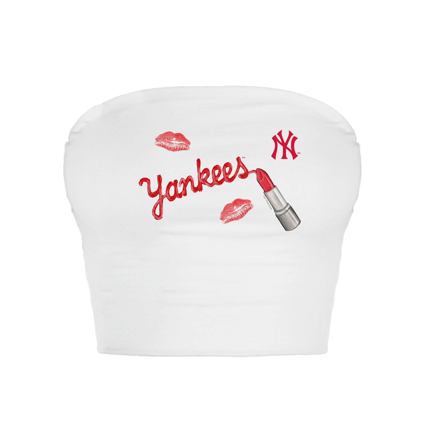 New York Yankees Lipstick Crop Tube Top - Tiny Turnip