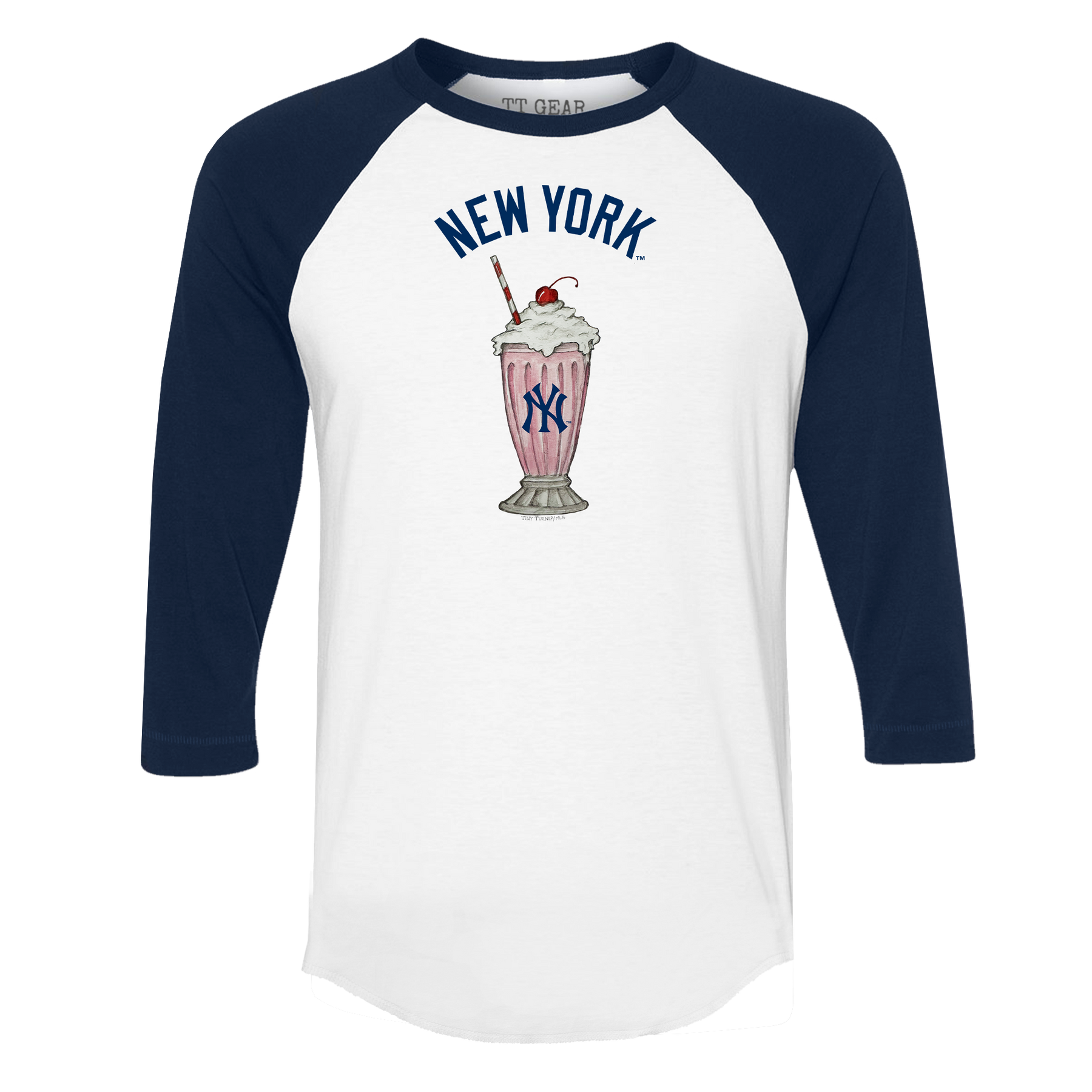 New York Yankees Milkshake 3/4 Navy Blue Sleeve Raglan