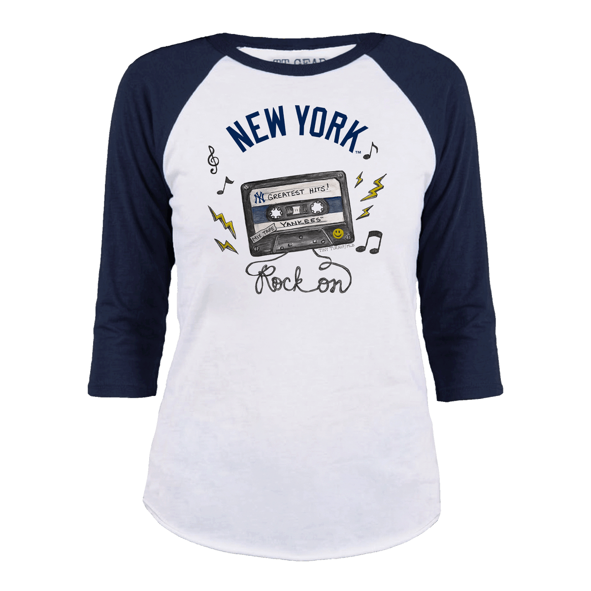 New York Yankees Mixtape 3/4 Navy Blue Sleeve Raglan