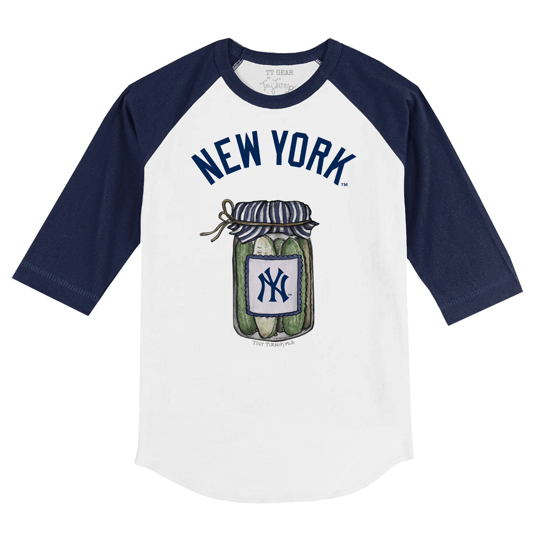 New York Yankees Pickle Jar 3/4 Navy Blue Sleeve Raglan