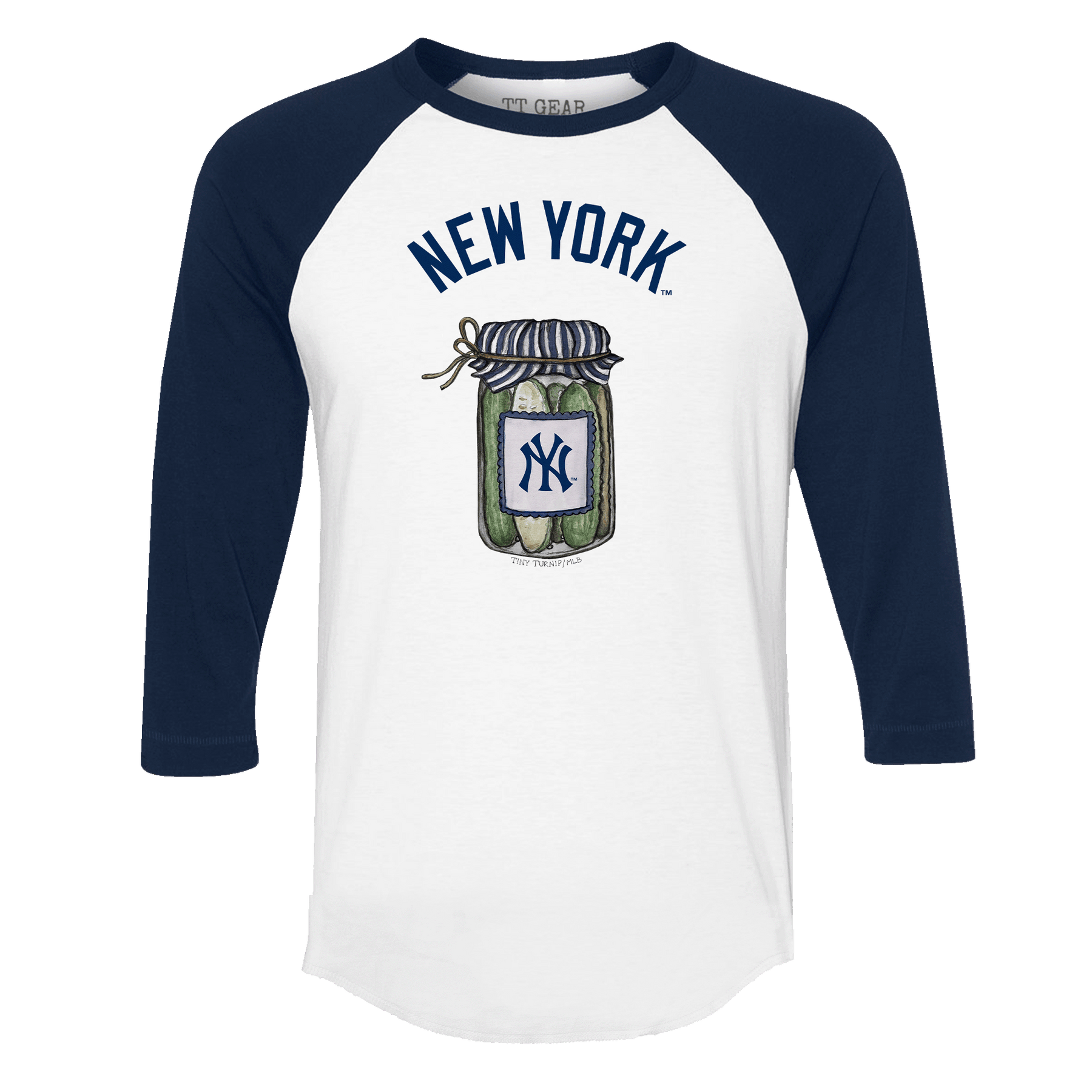 New York Yankees Pickle Jar 3/4 Navy Blue Sleeve Raglan