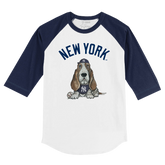 New York Yankees Puddy 3/4 Navy Blue Sleeve Raglan - Tiny Turnip