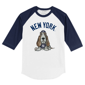 New York Yankees Puddy 3/4 Navy Blue Sleeve Raglan - Tiny Turnip