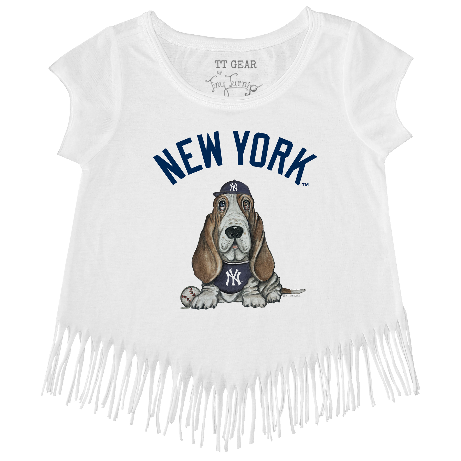New York Yankees Puddy Fringe Tee - Tiny Turnip