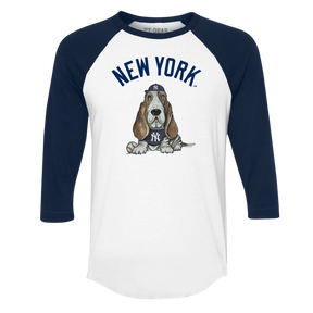 New York Yankees Puddy 3/4 Navy Blue Sleeve Raglan - Tiny Turnip