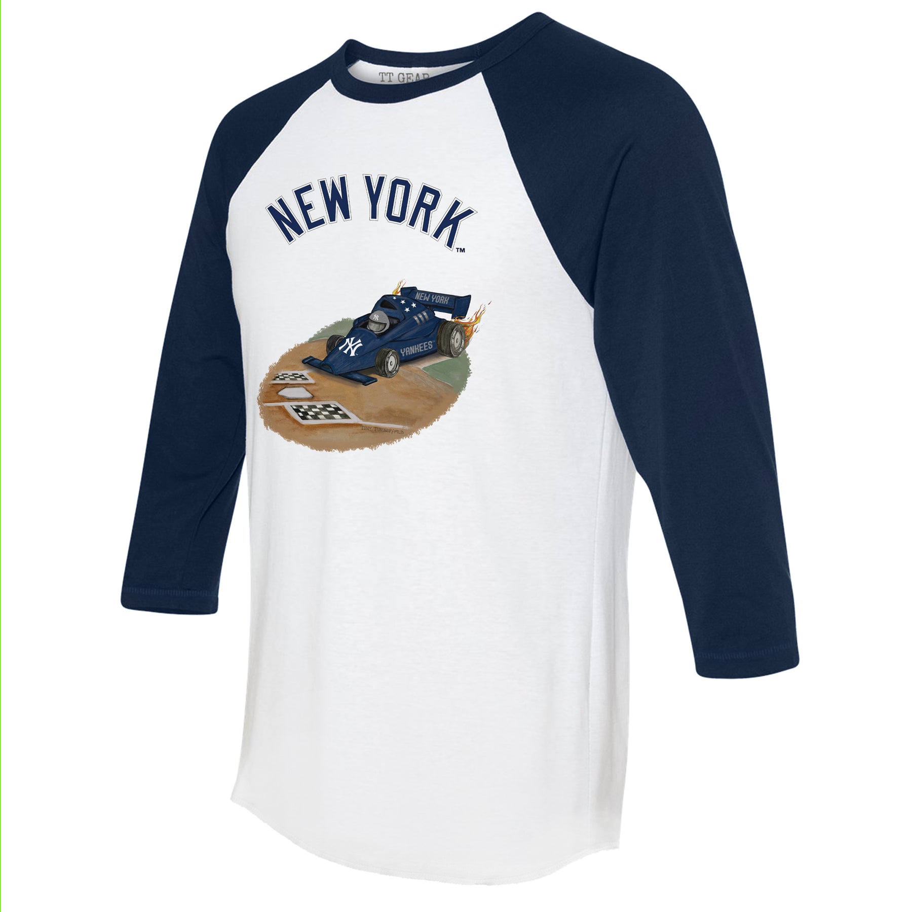 New York Yankees Race Car 3/4 Navy Blue Sleeve Raglan