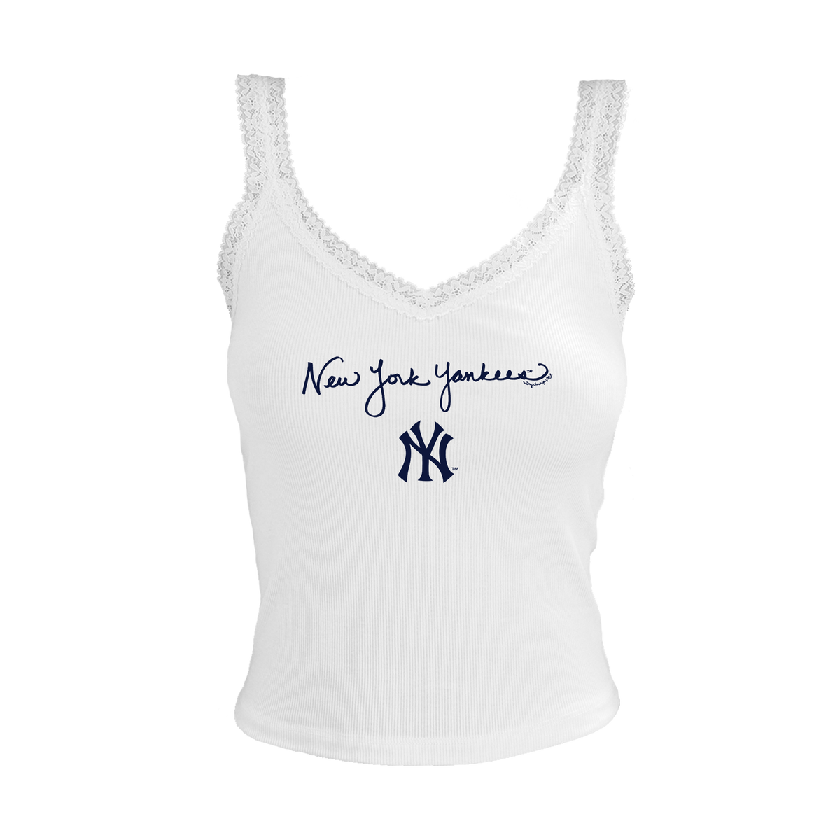 New York Yankees Logo Script Lace Tank– Tiny Turnip