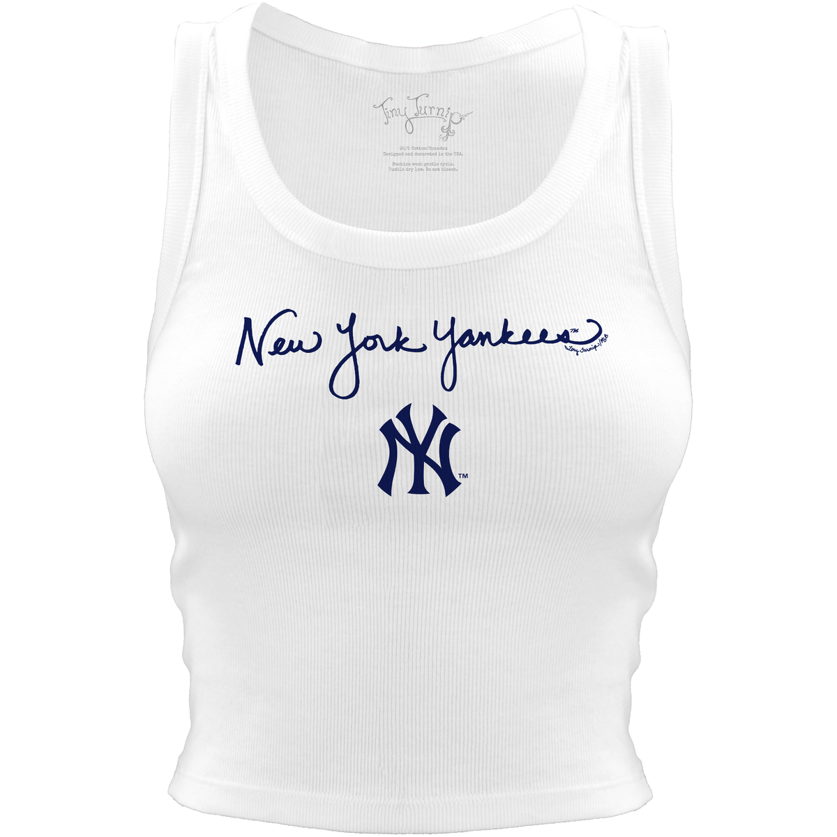 New York Yankees Logo Script Crop Tank - Tiny Turnip