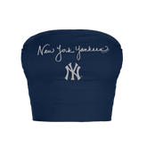 New York Yankees Logo Script Crop Tube Top