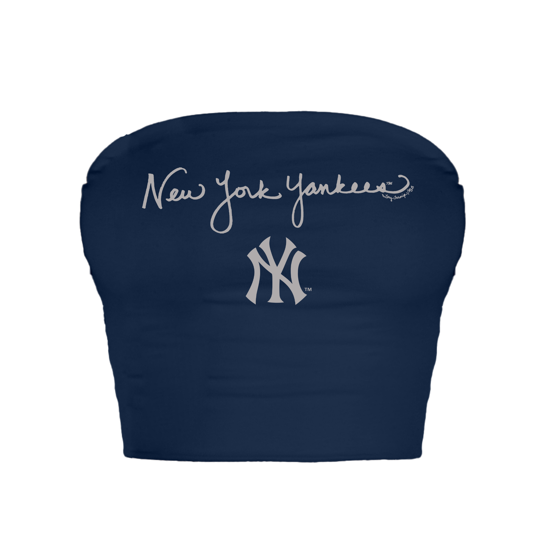 New York Yankees Logo Script Crop Tube Top
