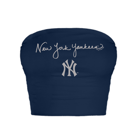 New York Yankees Logo Script Crop Tube Top
