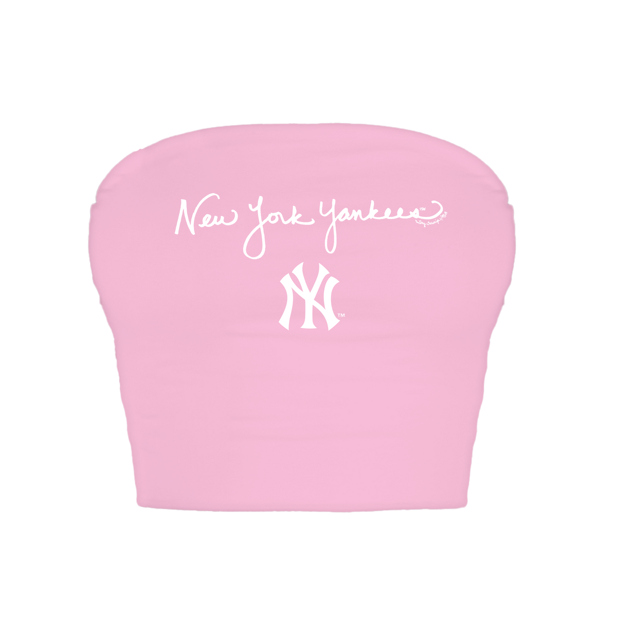 New York Yankees Logo Script Crop Tube Top