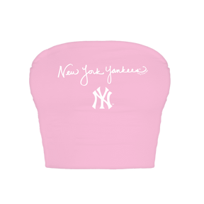 New York Yankees Logo Script Crop Tube Top