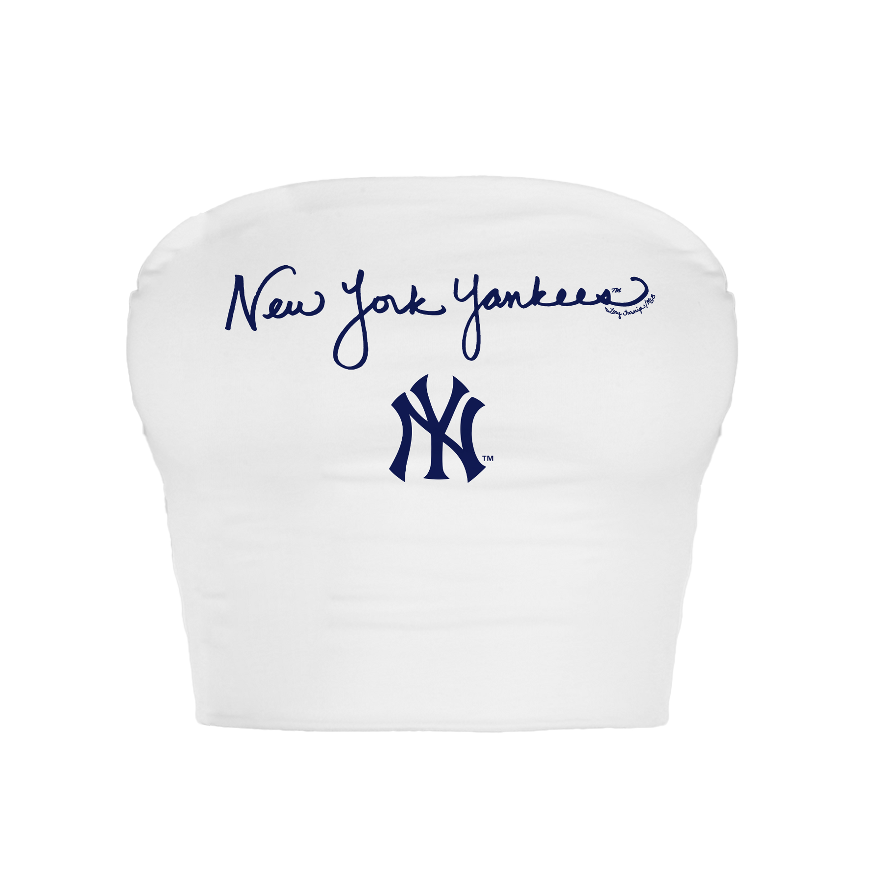 New York Yankees Logo Script Crop Tube Top