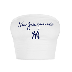 New York Yankees Logo Script Crop Tube Top
