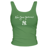 New York Yankees Logo Script Ribbed Tank - Tiny Turnip