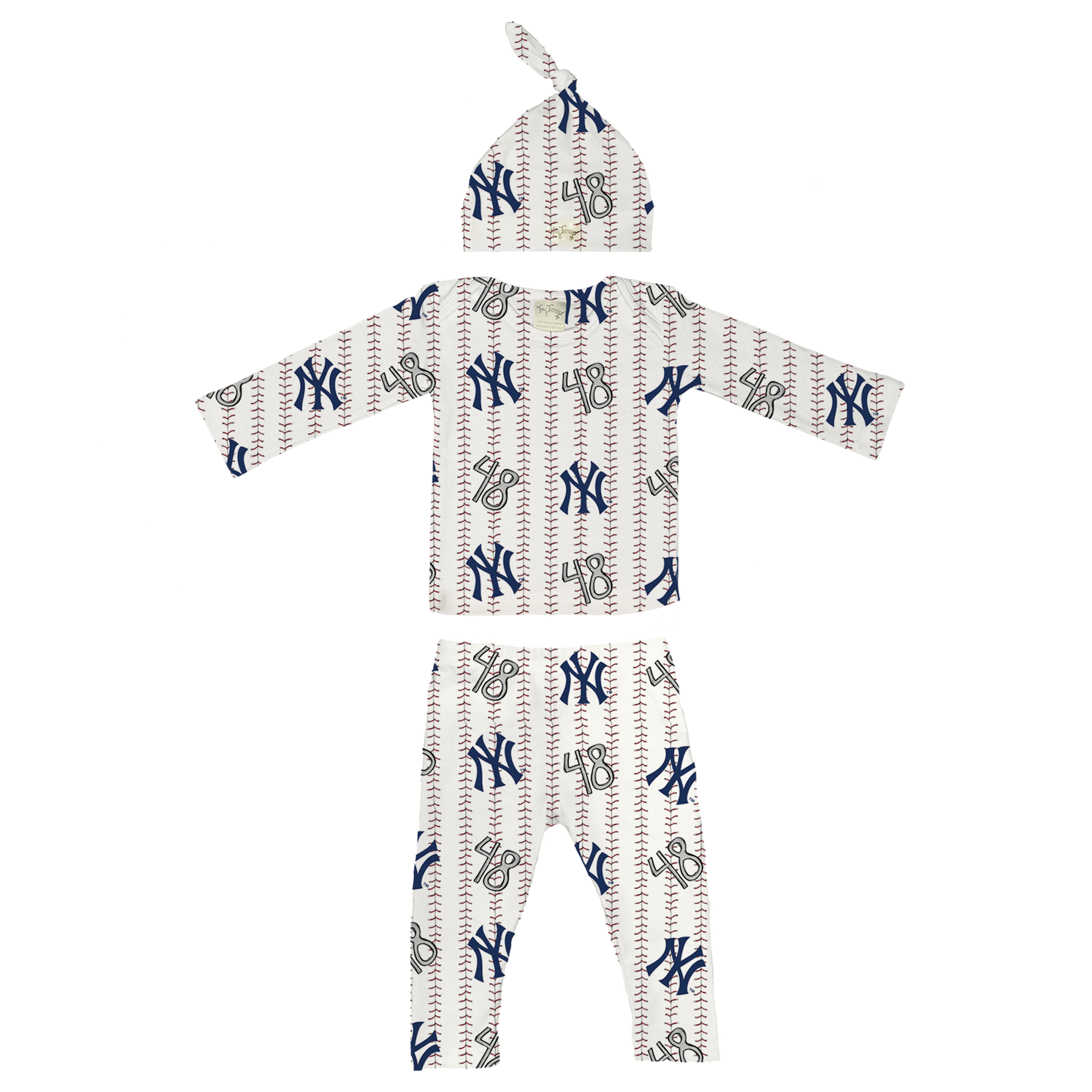 VIP MLB Signature Stitch w/ Number, Logo - Long Sleeve Layette Set - Tiny Turnip